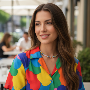Pearl Necklaces with Colorful Beads